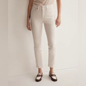 NWT Madewell The Mid-Rise Perfect Vintage Jeans Canvas White Stretch Size 23P